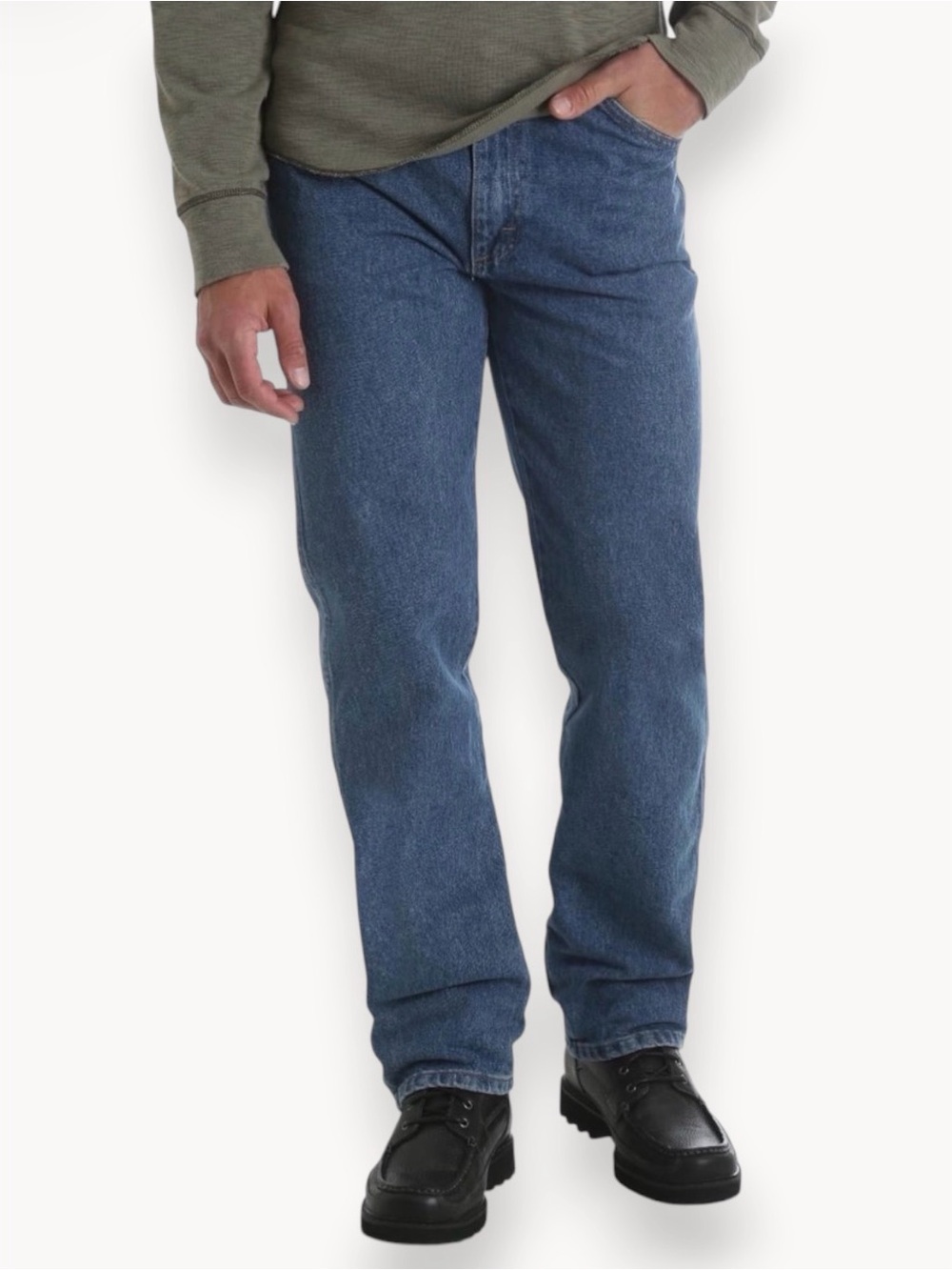 Rustler Classic Straight Fit Men’s 36x34 Jeans in Medium Blue